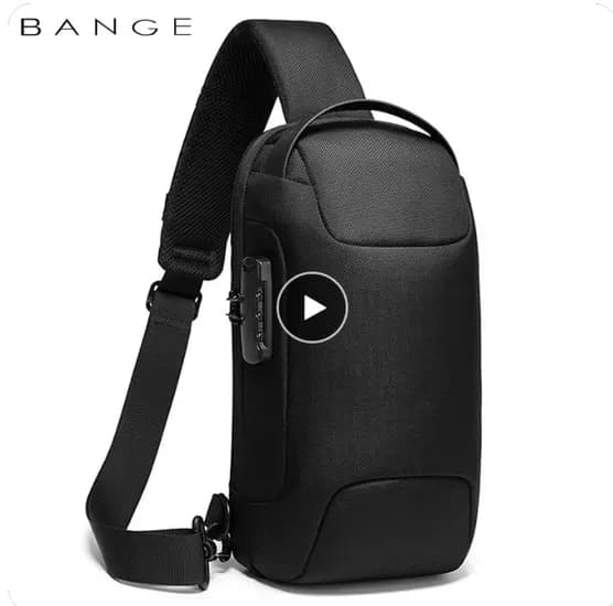 BANGE 방수 남자 크로스백 도난방지 $12.7 크로스 백 USB $7.5