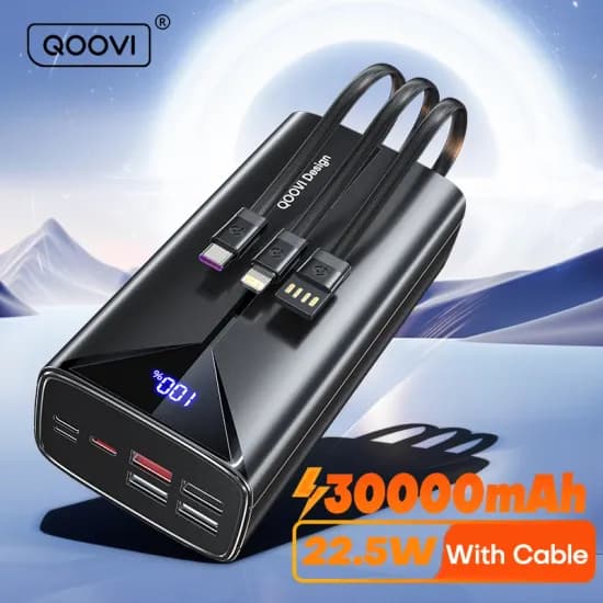 QOOVI 30,000mAh 22.5W 고속 충전 보조배터리 ($35.27/무료)