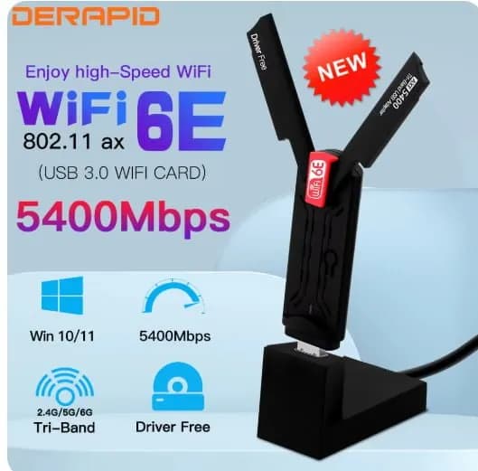 WiFi6E AX5400 USB 3.0 무선 어댑터 $11.84