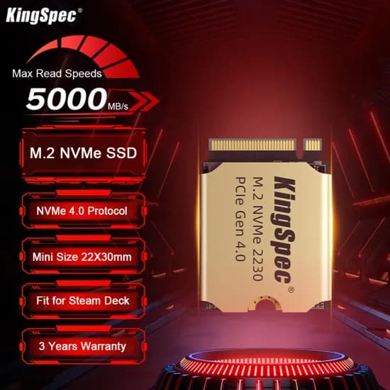 KingSpec M2 NVMe SSD 1TB M.2 PCIe 4.0x4 2230 스팀 데크 PS5 용