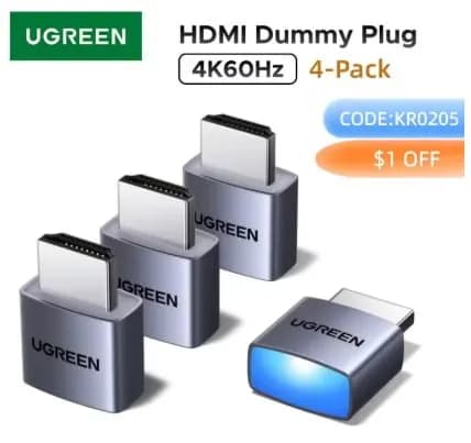 유그린 4k 더미 플러그 4k 더미 플러그 4개(9.31달러/무료배송)