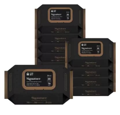 고평량 63gsm 물티슈 70매 0팩(6,954원)/ 프리미엄 3겹 30m 2팩(14,628원)/무료1