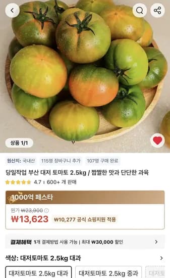 부산 대저 토마토 2.5kg