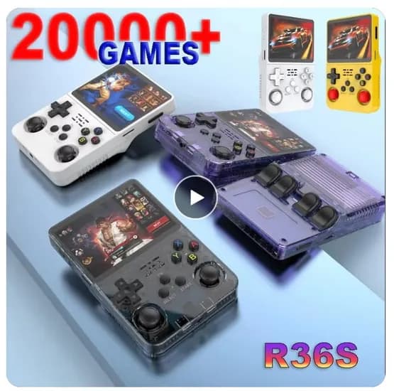 쿠폰특가 R36S 레트로 휴대용 게임기 3.5인치