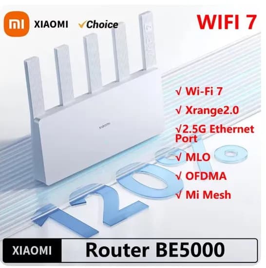 샤오미 BE5000 공유기 Wi-Fi 7 듀얼 주파수 메쉬 네트워크($33.13/무료)