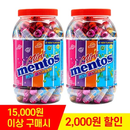 미니 멘토스 레인보우 100입 + 100입 (16,810원/무료)