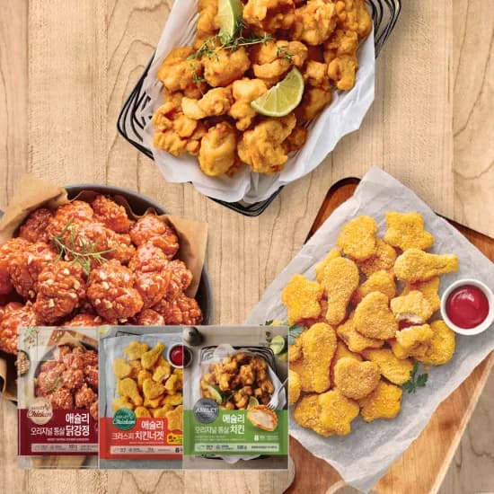 애슐리 치킨 세트 너겟 1kg 통살 500g 닭강정 500g