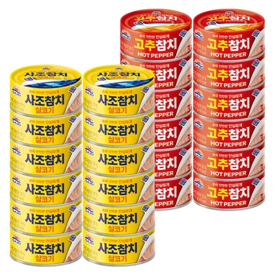 사조 살코기참치 100g 12캔 + 고추참치 100g 12캔 (29,234원)