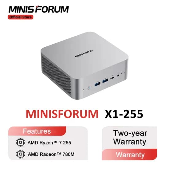 미니스포럼 AI X1(라이젠 7 255) 미니PC(280.20달러/무료배송)