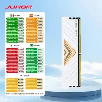 JUHOR DDR5 램 16GB 4800MHz ($107.42) 16GBx2 6000MHz ($297.99)