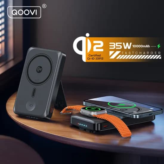 QOOVI Qi2 35W 마그네틱 보조배터리 10000mAh MagSafe (20.33달러/무료)