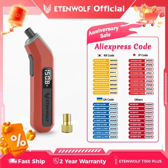 ETENWOLF T300 Plus 타이어 공기압 게이지($5.53/무료)