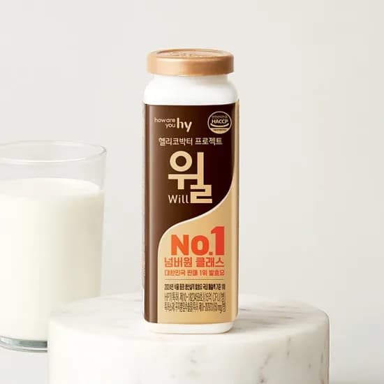 헬리코박터 윌 180ml 10개(7,742원), 500ml 4개(7,737원), 저지방 16개(10,758원), 80ml 20개(7,863원) /무배