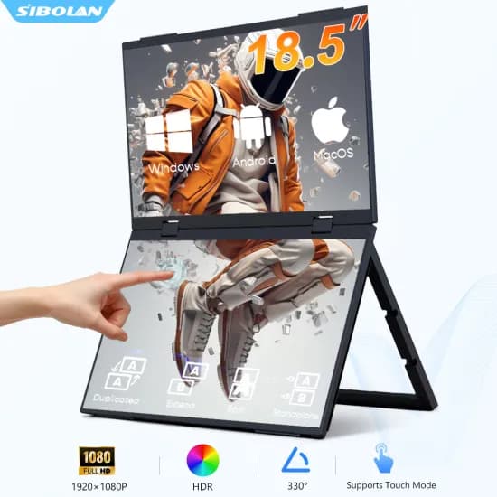 18.5인치 듀얼 휴대용 모니터