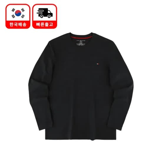 타미힐피거 남여공용 긴팔 티셔츠 블랙 T3118