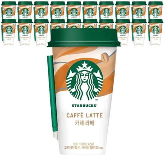 타임딜 스타벅스 카페라떼 컵커피 200mlx20컵+아이스포장(24,570원/무료)