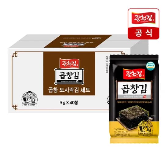 광천김 프리미엄 곱창도시락김 5g 40봉