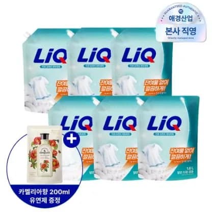 초특가 리큐 프레시 일반/드럼 겸용 세탁세제 1.6L ( 6개) + 200ml 증정(12,445원/무배)