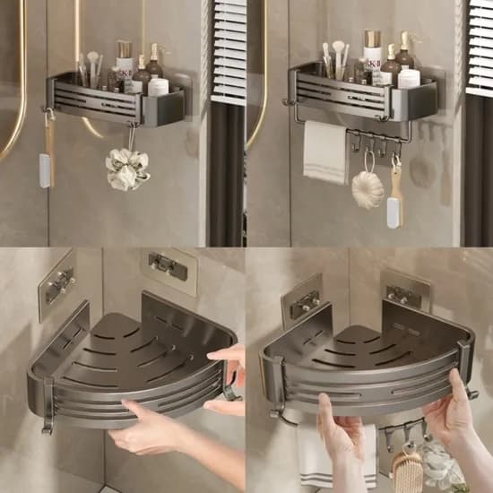 국내배송 주말특가 무타공 욕실 코너 일자 선반 1+1(16900원/무배)