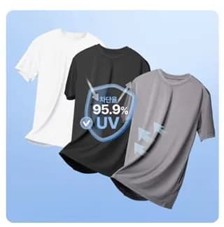장 1세트 순면100% 무지 라운드 반팔티(15,423원),3장 1세트 쿨드라이 기능성 반팔티셔츠(9,253원)/무배5