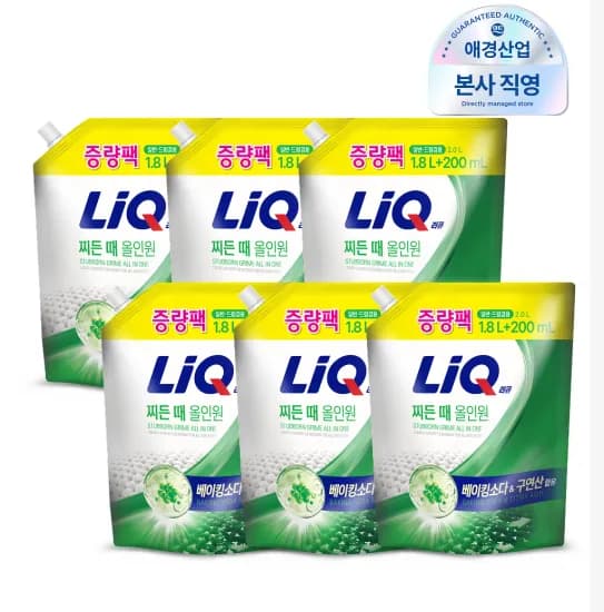 리큐 찌든 때 올인원 세탁세제1.8L+200ml  6개(17,479원/무료)