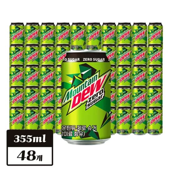 마운틴듀 제로슈거 355ml x 48개 (26,860원/무료)