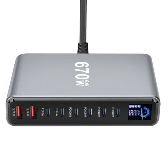 멀티포트 670W GaN 고속 충전 LCD 화면 탑재 40W PD3.1 540W 데스크탑 충전기(33,040원/무료)1
