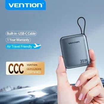 벤션 0000mAh 미니 보조배터리 22.5W ($6) 35W ($12) 20000mah 45W ($13)1