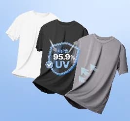 쿨드라이 기능성 무지 반팔 3장 1세트(9,167원), 쿨드라이 기능성 반바지 2개 세트(8,479원)