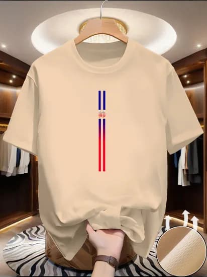 남성용 라운드 넥 러닝 티셔츠 봄 여름 얇은 탑 핸섬 프린트 퀵 드라이 반소매 1개