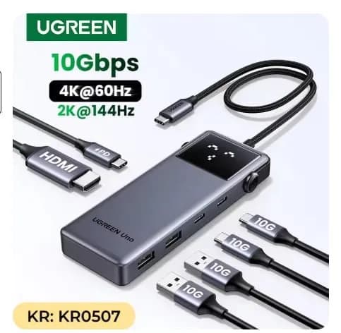 UGREEN Uno USB C 멀티 허브 8 in 1 4K60Hz ($20.38/무료)
