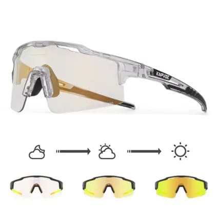 Kapvoe RED Photochromic Gold 변색 골프 사이클링 스포츠 선글라스 UV400 외 다양, 총 1개