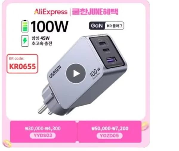 UGREEN GaN 충전기 100W 외 다양, 수량 20개, 20kg
