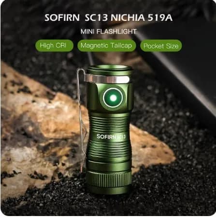 Sofirn SC13 519A 미니 손전등, 5000K, 화이트, 12개