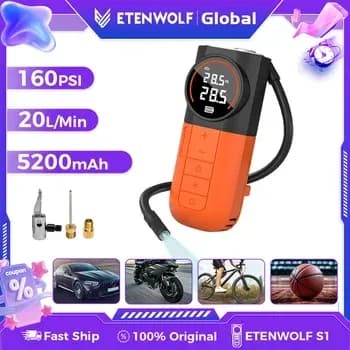 ETENWOLF ZEPHYR 휴대용 에어펌프 S3 ($24.41) S1 ($16.40) / 무료
