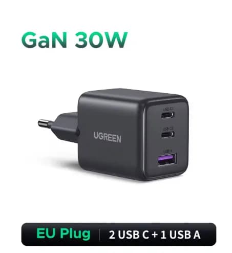UGREEN 30W GaN 충전기 3포트 3포트