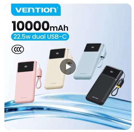 Vention 22.5W 10000mAh 보조배터리 1개