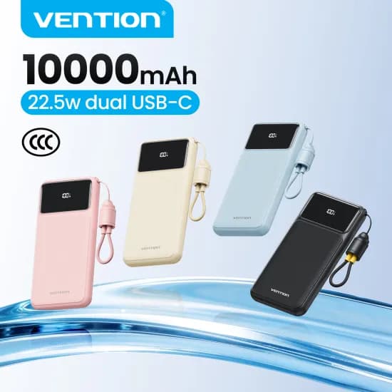 Vention 22.5W 10000mAh 보조배터리($10.45/무료)