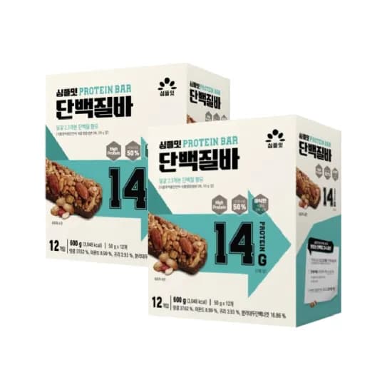 심플잇 단백질바 50g 12입 2박스 (17,700원/무료)