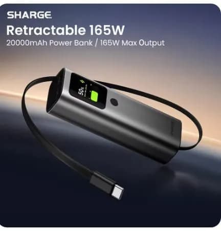 SHARGE 165W 보조배터리 20000mAh  ($22.08/무료)