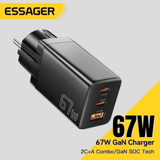 한국플러그 Essager 67W GaN USB 타입 C 충전기