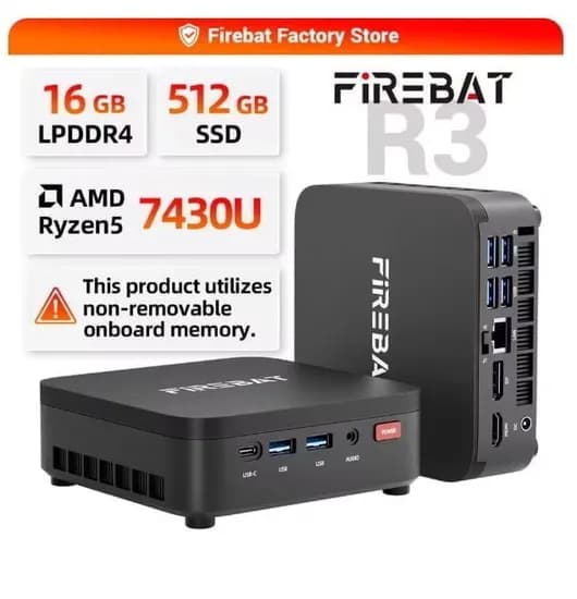 FireBat 7430U 미니피시 16G 512GB ($211) H255 16G 512GB ($306)/무료