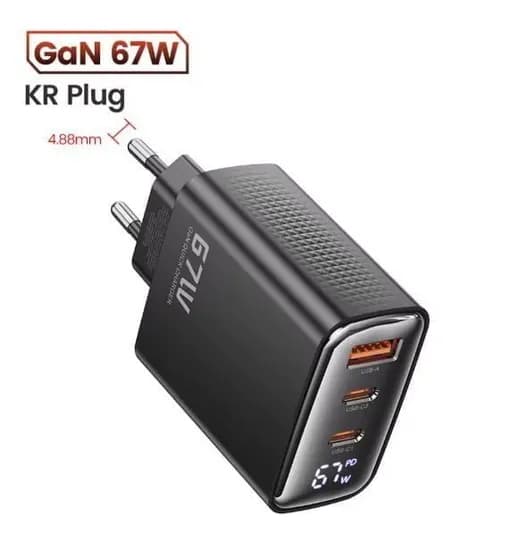 Toocki  67W GaN 충전기 KR플러그($7.08 ) 40W($3.81)/무료