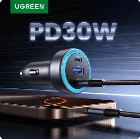 UGREEN 차량용 충전기 PD30W USB C
