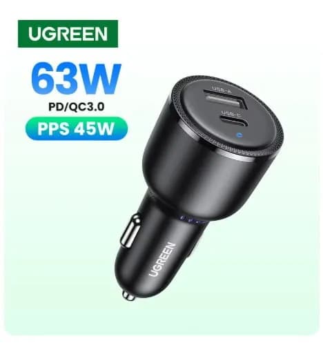 UGREEN 63W 차량용 충전기($6.70/무료)