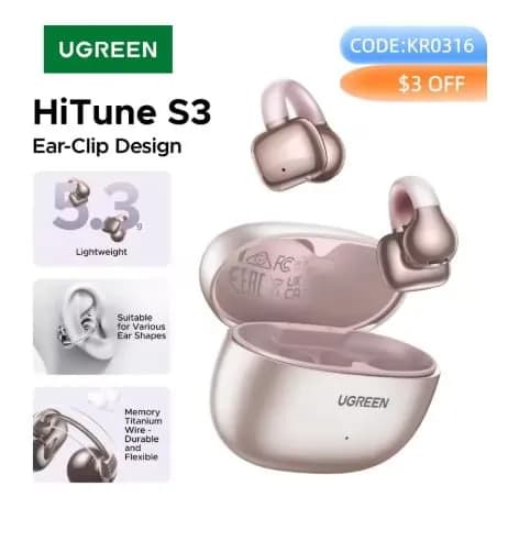 UGREEN 오픈형 클립 귀걸이형 무선 이어폰 ($12.68) 무배