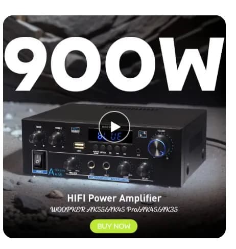 Woopker AK55 2채널 디지털 앰프  Bluetooth 사운드 엠프 ($10.51)무배
