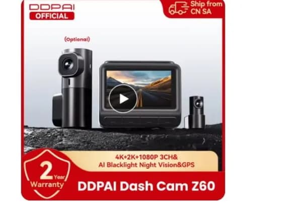 DDPAI 4K+080P 블랙박스 Z60 전후방 듀얼 카메라 ($58.79)무배1