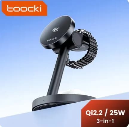 한국플러그 투키 Qi2.2 25W 3-in-1무선 마그네틱 고속 충전기($25/무료)