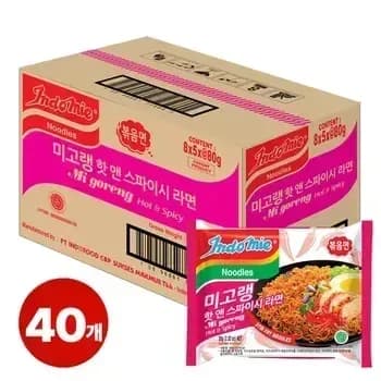 미고랭 라면 핫 스파이시 치킨향 매운 볶음면 40개(10,669원) 핫 앤 스파이시 볶음면 40개(12,002원)/무료